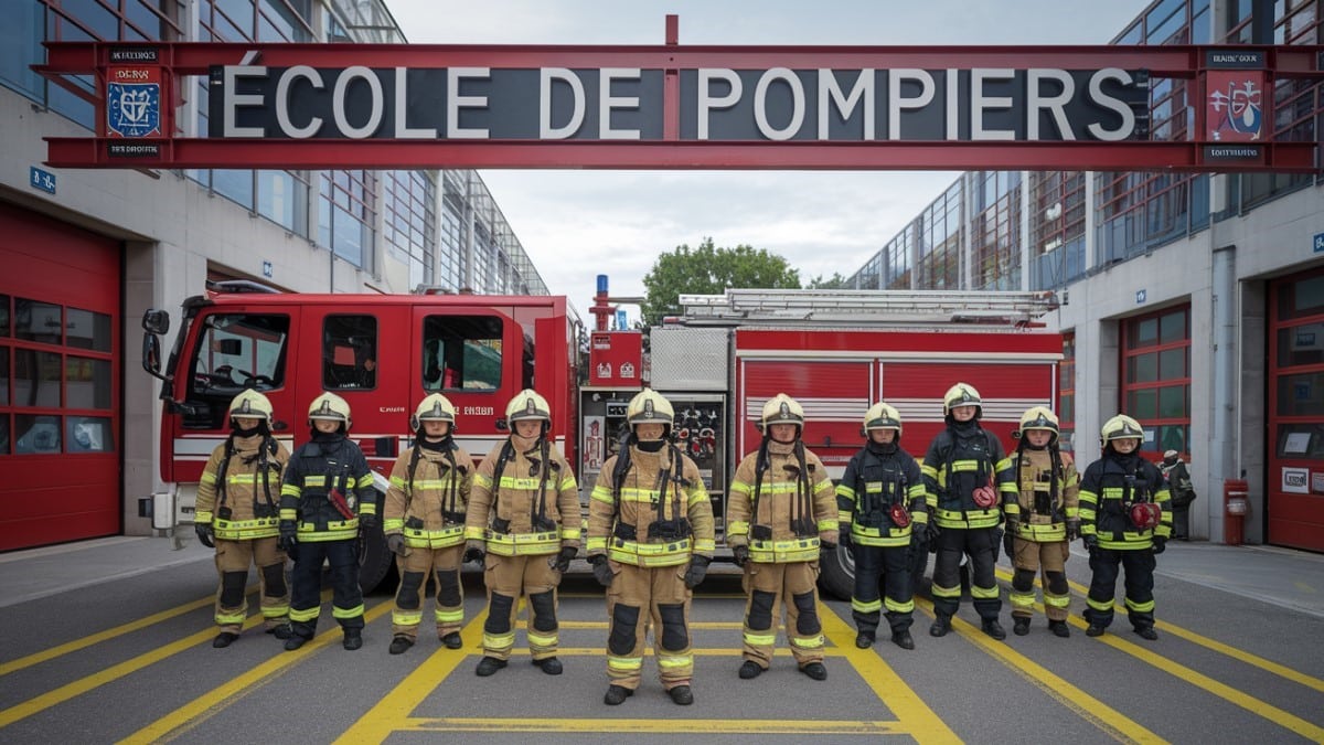 Groupe de pompiers en ligne