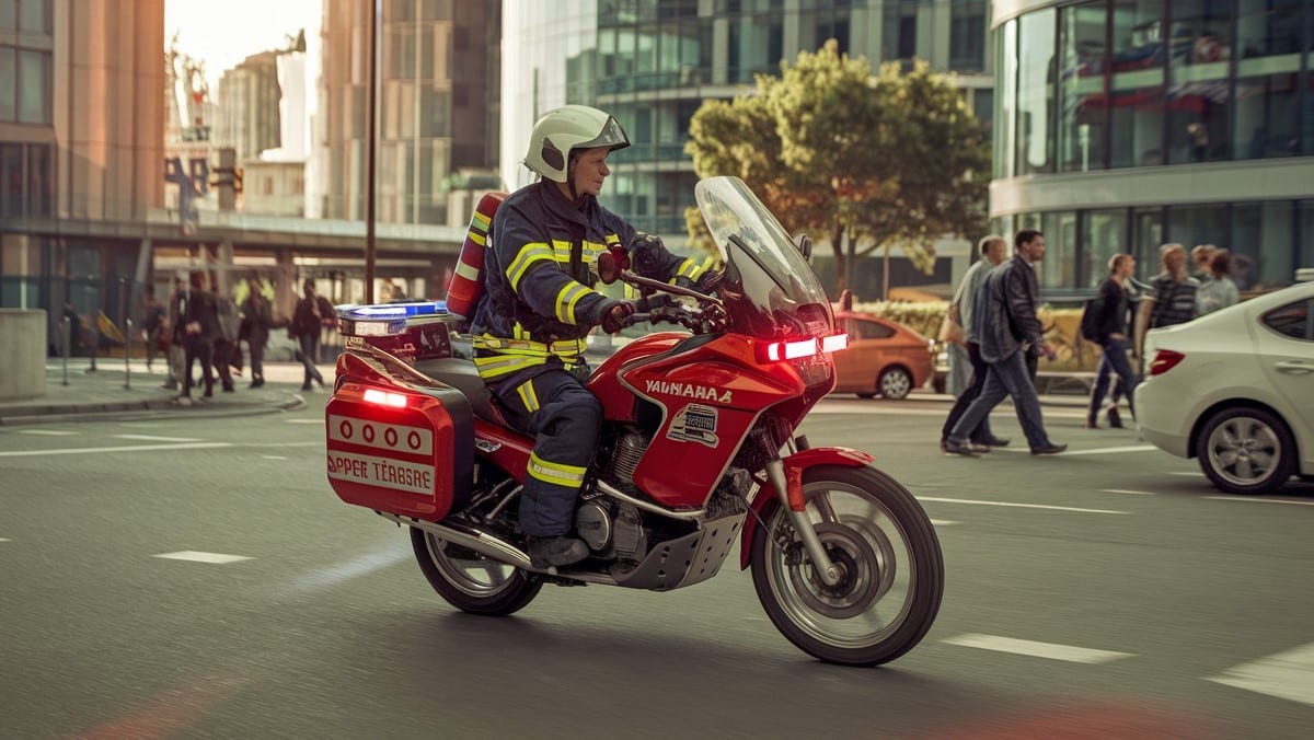 Moto rapide des pompiers