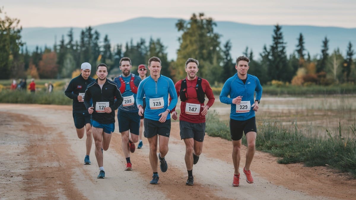 Coureurs sur sentier naturel