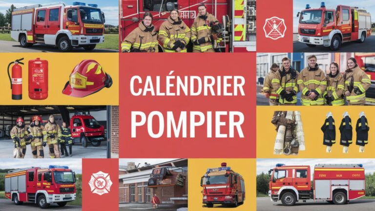 Calendrier avec équipements pompiers