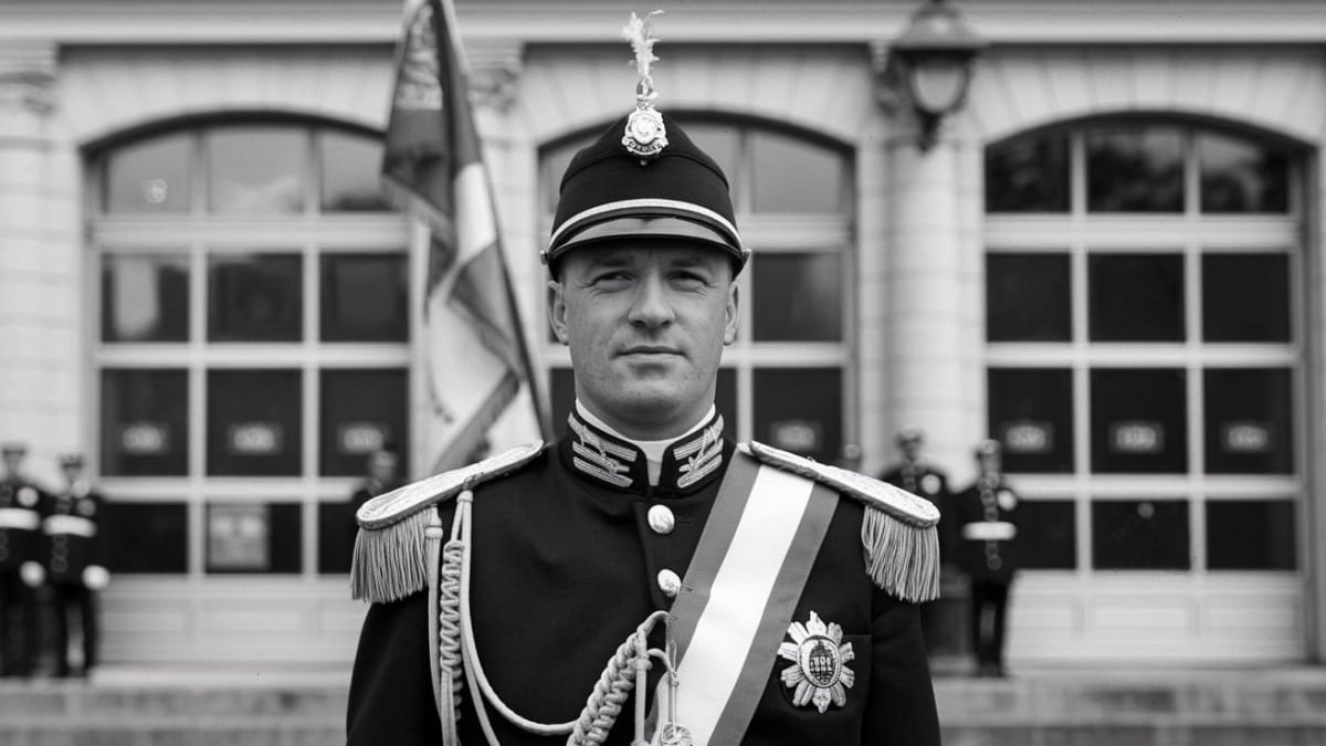 Commandant pompier en cérémonie